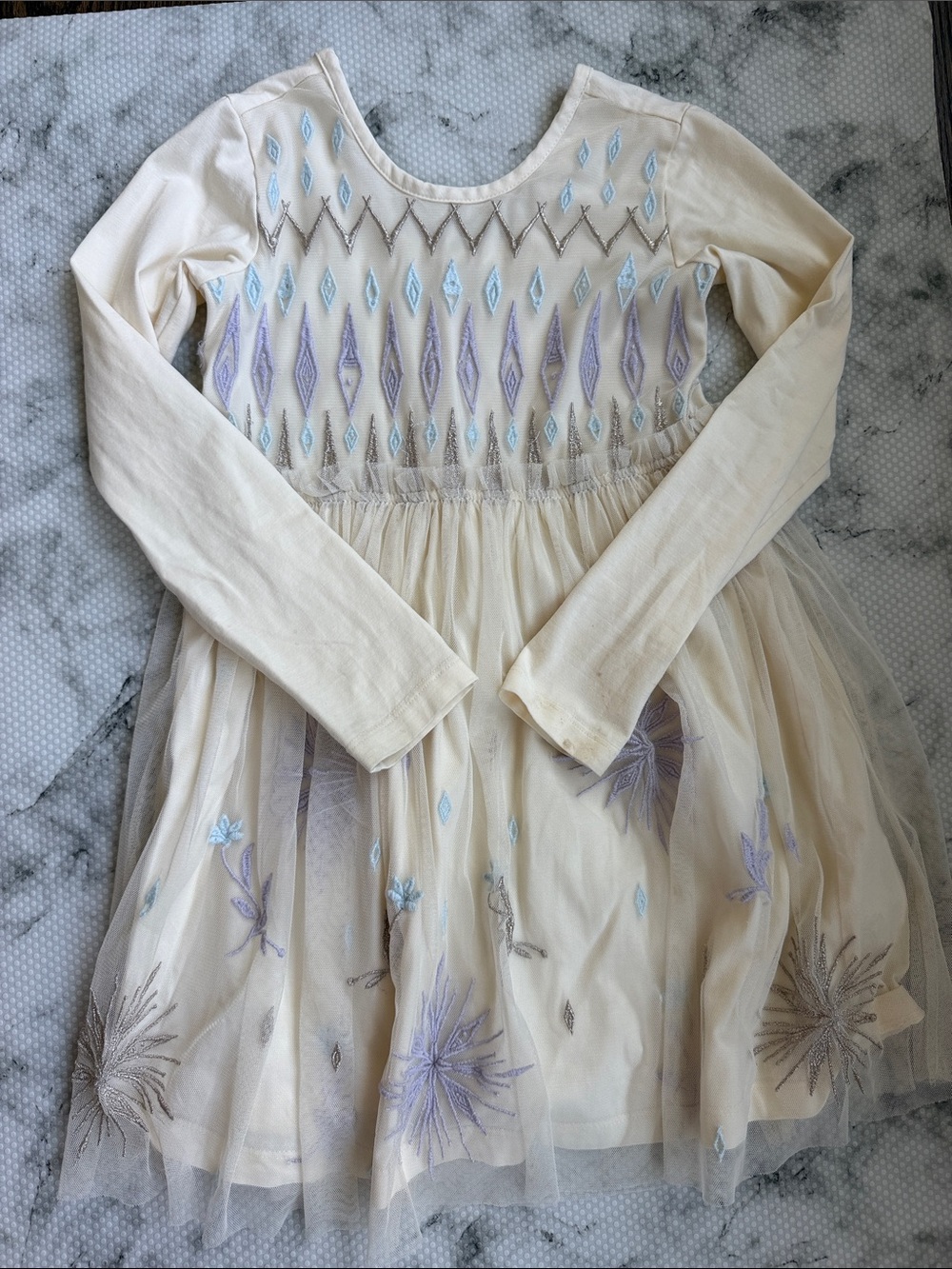 Hanna Andersson Frozen Embroidered Tulle Dress